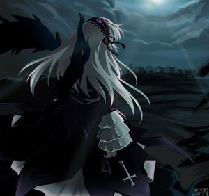 Rating: Safe Score: 0 Tags: 1girl black_ribbon black_wings cross dress frills hair_ribbon hairband image long_hair long_sleeves ribbon silver_hair solo suigintou very_long_hair white_hair wings User: admin