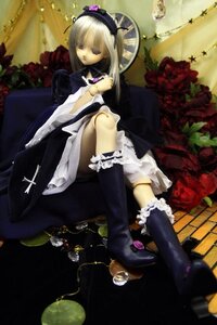 Rating: Safe Score: 0 Tags: 1girl bloomers blue_eyes boots doll dress flower frills gothic_lolita lolita_fashion long_sleeves sitting solo suigintou underwear User: admin