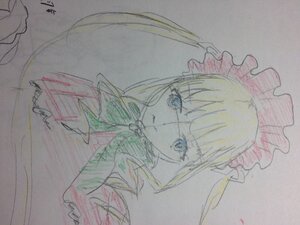 Rating: Safe Score: 0 Tags: 1girl blonde_hair blue_eyes closed_mouth dress frills image long_hair looking_at_viewer photo shinku simple_background sketch solo traditional_media User: admin