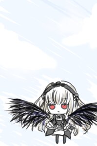 Rating: Safe Score: 0 Tags: 1girl bangs black_dress black_ribbon black_wings chibi dress emphasis_lines feathered_wings flower frills hairband image lolita_hairband long_hair long_sleeves rain red_eyes rose solo standing suigintou very_long_hair wings User: admin