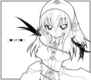 Rating: Safe Score: 0 Tags: 1girl blush border bound chain chained dress eyebrows_visible_through_hair flower frills greyscale hairband image long_hair long_sleeves looking_at_viewer monochrome puffy_sleeves rikumaru rose rozen_maiden simple_background smile solo suigintou tied_up_(nonsexual) upper_body white_background wings User: admin