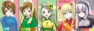 Rating: Safe Score: 0 Tags: 5girls artist_request blonde_hair blue_eyes brazil brown_hair column_lineup drill_hair germany green_eyes heterochromia hina_ichigo image italy kanaria long_hair lowres mexico multiple multiple_girls red_eyes rozen_maiden shinku siblings silver_hair sisters soccer_uniform souseiseki spain sportswear suigintou suiseiseki tagme twin_drills twins twintails world_cup User: admin