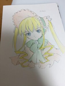 Rating: Safe Score: 0 Tags: 1girl bangs blonde_hair blue_eyes bonnet bow bowtie capelet closed_mouth dress expressionless eyebrows_visible_through_hair image long_hair looking_at_viewer photo shinku sidelocks simple_background solo traditional_media twintails upper_body white_background white_dress User: admin