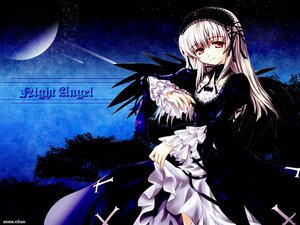 Rating: Safe Score: 0 Tags: 1girl black_dress black_ribbon dress flower frilled_sleeves frills hairband image lolita_hairband long_hair long_sleeves looking_at_viewer moon night night_sky red_eyes ribbon silver_hair skirt_hold sky smile solo star_(sky) starry_sky suigintou wings User: admin