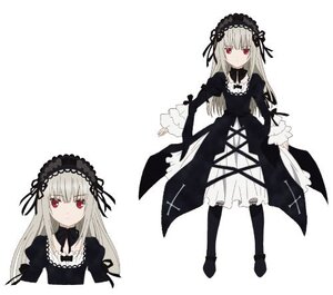 Rating: Safe Score: 0 Tags: 1girl black_dress black_footwear black_ribbon blush closed_mouth dress eyebrows_visible_through_hair frills full_body hairband image juliet_sleeves long_hair long_sleeves looking_at_viewer multiple_views puffy_sleeves red_eyes ribbon silver_hair simple_background solo standing suigintou white_background wings User: admin