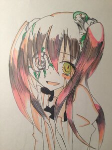 Rating: Safe Score: 0 Tags: 1girl hair_ornament image kirakishou long_hair looking_at_viewer marker_(medium) open_mouth photo pink_hair smile solo traditional_media watercolor_(medium) yellow_eyes User: admin