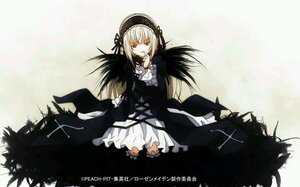 Rating: Safe Score: 0 Tags: 1girl black_ribbon black_wings dress flower frills hairband image long_hair long_sleeves looking_at_viewer ribbon rose silver_hair sitting solo suigintou very_long_hair wings User: admin