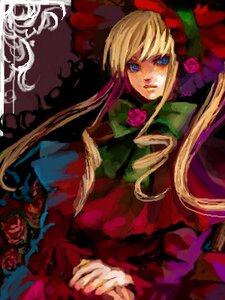 Rating: Safe Score: 0 Tags: 1girl blonde_hair blue_eyes bonnet bow bowtie dress flower green_bow image long_hair long_sleeves looking_at_viewer pink_flower pink_rose red_dress red_flower red_rose rose rose_petals shinku sidelocks solo thorns User: admin