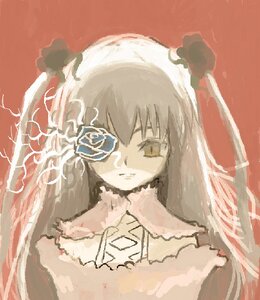 Rating: Safe Score: 0 Tags: 1girl dress flower frills image kirakishou long_hair long_sleeves red_background rose simple_background solo User: admin