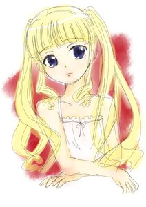 Rating: Safe Score: 0 Tags: 1girl bangs bare_arms bare_shoulders blonde_hair blue_eyes dress image long_hair looking_at_viewer shinku simple_background solo striped twintails upper_body white_dress User: admin