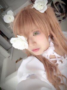 Rating: Safe Score: 0 Tags: 1girl bangs blonde_hair closed_mouth flower hair_flower hair_ornament kirakishou lips long_hair rose solo white_flower white_rose User: admin