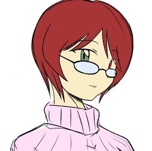 Rating: Safe Score: 0 Tags: 1boy 1girl glasses image looking_at_viewer red_hair ribbed_sweater short_hair simple_background solo souseiseki striped sweater turtleneck upper_body white_background User: admin
