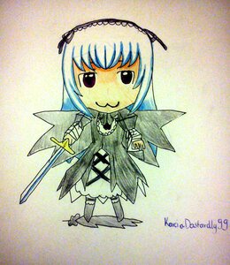 Rating: Safe Score: 0 Tags: 1girl dress frills full_body hairband image lolita_hairband long_hair long_sleeves looking_at_viewer smile solo standing suigintou weapon wings User: admin