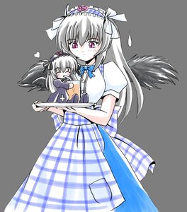 Rating: Safe Score: 0 Tags: 2girls black_wings blush closed_eyes dress hairband heart image long_hair multiple_girls pink_eyes puffy_sleeves silver_hair smile solo suigintou wings User: admin