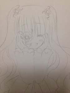 Rating: Safe Score: 0 Tags: 1girl crying greyscale hair_ornament image kirakishou lineart long_hair monochrome open_mouth sketch smile solo tears traditional_media User: admin