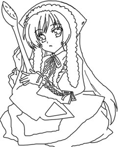 Rating: Safe Score: 0 Tags: 1girl blush dress eyebrows_visible_through_hair frills greyscale holding image long_hair long_sleeves looking_at_viewer monochrome neck_ribbon parted_lips ribbon simple_background solo standing suiseiseki very_long_hair white_background User: admin