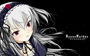 Rating: Safe Score: 0 Tags: 1girl black_background blush dress flower frills hairband image long_hair looking_at_viewer red_eyes rose silver_hair smile solo suigintou User: admin