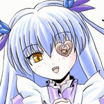 Rating: Safe Score: 0 Tags: 1girl bangs barasuishou blue_ribbon eyebrows_visible_through_hair hair_between_eyes hair_ornament hair_ribbon image long_hair looking_at_viewer portrait ribbon simple_background solo white_background yellow_eyes User: admin