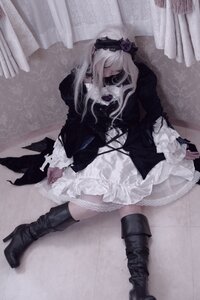 Rating: Safe Score: 0 Tags: 1girl blindfold boots bound dress flower gothic_lolita high_heels lolita_fashion rose sitting solo suigintou white_hair User: admin