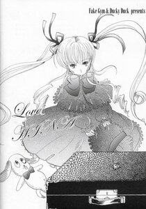 Rating: Safe Score: 0 Tags: 1girl blush bow dress drill_hair greyscale hair_ribbon halftone image long_hair long_sleeves monochrome ribbon shinku solo standing stuffed_animal twintails very_long_hair User: admin