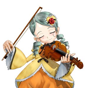 Rating: Safe Score: 0 Tags: 1girl acoustic_guitar bow_(instrument) closed_eyes dress drill_hair eighth_note electric_guitar flower green_hair guitar hair_ornament image instrument kanaria long_sleeves music musical_note playing_instrument plectrum red_flower rose solo twin_drills violin User: admin
