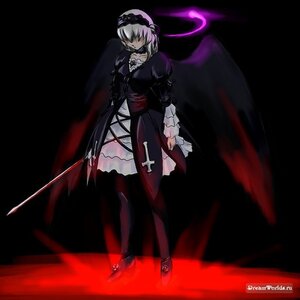 Rating: Safe Score: 0 Tags: 1girl cross dress frills full_body hairband image long_sleeves silver_hair solo standing suigintou thighhighs weapon wings User: admin