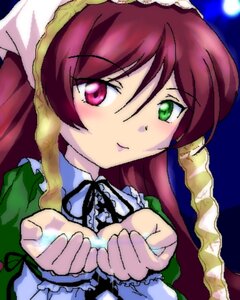 Rating: Safe Score: 0 Tags: 1girl artist_request dress frills green_dress green_eyes head_scarf heterochromia image long_hair long_sleeves looking_at_viewer lowres red_eyes rozen_maiden solo suiseiseki upper_body User: admin