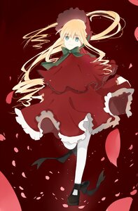 Rating: Safe Score: 0 Tags: 1girl black_footwear blonde_hair blue_eyes bow bowtie capelet dress full_body image long_hair long_sleeves looking_at_viewer pantyhose petals red_dress rose_petals shinku shoes solo standing twintails very_long_hair User: admin
