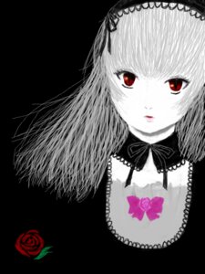 Rating: Safe Score: 0 Tags: 1girl auto_tagged black_background choker flower frills gothic_lolita hairband image lolita_fashion lolita_hairband long_hair looking_at_viewer monochrome red_eyes red_flower red_rose ribbon rose simple_background solo spot_color suigintou User: admin