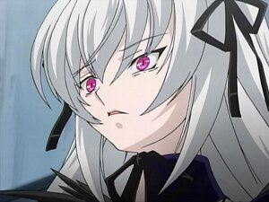 Rating: Safe Score: 0 Tags: 1girl black_dress black_ribbon eyebrows_visible_through_hair face hair_ribbon image long_hair parted_lips portrait purple_eyes ribbon silver_hair simple_background solo suigintou User: admin
