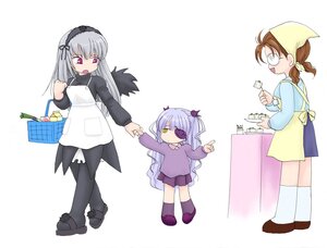 Rating: Safe Score: 0 Tags: 3girls apron barasuishou glasses hairband image long_hair multiple_girls open_mouth pair purple_eyes ribbon sakurada_nori silver_hair skirt suigintou twintails wings yellow_eyes User: admin