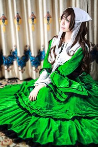 Rating: Safe Score: 0 Tags: blurry blurry_background brown_hair depth_of_field dress green_dress head_scarf long_hair long_sleeves solo suiseiseki User: admin