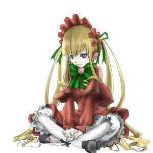 Rating: Safe Score: 0 Tags: 1girl blonde_hair bloomers blue_eyes bonnet bow bowtie cup dress flower full_body green_bow image long_hair long_sleeves looking_at_viewer red_dress shinku shoes simple_background sitting solo twintails underwear v_arms very_long_hair white_background User: admin