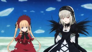 Rating: Safe Score: 0 Tags: 2girls black_wings blonde_hair blue_eyes bonnet bow day dress flower frills hairband image long_hair long_sleeves looking_at_viewer multiple_girls outdoors pair red_dress red_eyes ribbon shinku silver_hair sky suigintou twintails very_long_hair wings User: admin