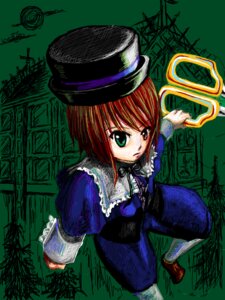 Rating: Safe Score: 0 Tags: 1girl blue_dress brown_hair dress full_body green_eyes hat heterochromia image long_sleeves looking_at_viewer red_eyes short_hair solo souseiseki top_hat User: admin