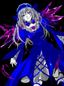 Rating: Safe Score: 0 Tags: 1girl dress flower hairband image long_hair long_sleeves rose smile solo suigintou transparent_background wings User: admin