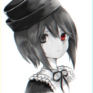 Rating: Safe Score: 0 Tags: 1girl bangs black_headwear closed_mouth hair_between_eyes hat image looking_at_viewer monochrome neck_ribbon ribbon short_hair simple_background solo souseiseki striped upper_body white_background User: admin