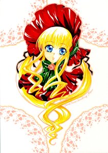 Rating: Safe Score: 0 Tags: 1girl blonde_hair blue_eyes bonnet bow bowtie dress flower green_bow image long_hair long_sleeves looking_at_viewer pink_flower pink_rose red_dress rose shinku sidelocks solo User: admin