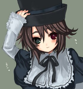 Rating: Safe Score: 0 Tags: 1girl blush brown_hair dress frills hat image juliet_sleeves long_sleeves looking_at_viewer ribbon short_hair simple_background smile solo souseiseki upper_body User: admin