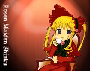 Rating: Safe Score: 0 Tags: 1girl :d blonde_hair blue_eyes blush bonnet bow bowtie chair cup dress holding_cup image long_hair long_sleeves looking_at_viewer open_mouth red_dress rose saucer shinku sidelocks sitting solo table teacup twintails User: admin