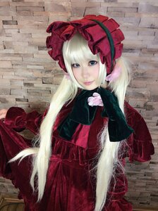 Rating: Safe Score: 0 Tags: 1girl blonde_hair blue_eyes bonnet bow closed_mouth dress lolita_fashion long_hair long_sleeves looking_at_viewer red_dress shinku smile solo traditional_media very_long_hair User: admin