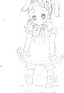 Rating: Safe Score: 0 Tags: 1girl bow closed_mouth curly_hair dress drill_hair frills full_body greyscale image kanaria long_sleeves looking_at_viewer monochrome ribbon shoes simple_background solo standing twin_drills white_background User: admin