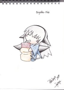 Rating: Safe Score: 0 Tags: 1girl =_= chibi closed_eyes food image solo striped suigintou User: admin