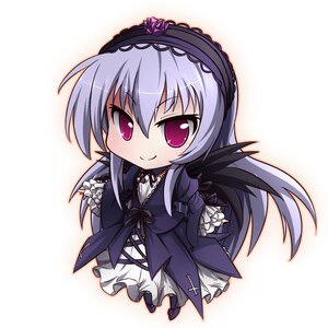 Rating: Safe Score: 0 Tags: 1girl bangs black_hairband blush chibi closed_mouth commentary_request dress eyebrows_visible_through_hair flower frills full_body gothic_lolita hair_between_eyes hairband image juliet_sleeves kimagure_ringo light_purple_hair lolita_fashion long_hair long_sleeves looking_at_viewer pink_eyes purple_flower purple_rose rose rozen_maiden silver_hair smile solo suigintou very_long_hair white_background wings User: admin