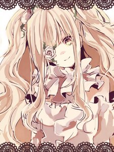 Rating: Safe Score: 0 Tags: 1girl blonde_hair dress eyepatch flower frills hair_flower image kirakishou long_hair rose smile solo thorns twintails white_flower white_rose User: admin