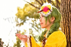 Rating: Safe Score: 0 Tags: 1girl blurry depth_of_field flower frills from_side green_hair hair_flower hair_ornament japanese_clothes kanaria kimono lips profile solo upper_body User: admin