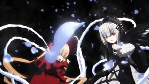 Rating: Safe Score: 0 Tags: 2girls blonde_hair dress hairband image long_hair long_sleeves multiple_girls pair petals red_eyes shinku short_hair silver_hair suigintou wings User: admin