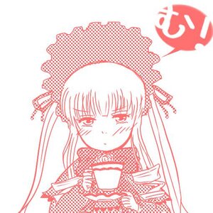 Rating: Safe Score: 0 Tags: 1girl blush cup drill_hair image long_hair long_sleeves looking_at_viewer monochrome polka_dot shinku simple_background solo suigintou upper_body white_background User: admin