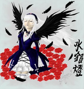 Rating: Safe Score: 0 Tags: 1girl bird black_feathers black_wings blood closed_eyes crow dove dress feathered_wings feathers flower frills hairband image long_hair long_sleeves red_flower red_rose rose seagull silver_hair solo suigintou white_feathers wings User: admin