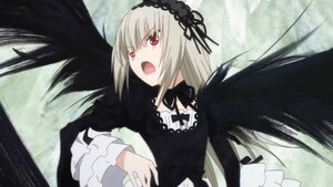 Rating: Safe Score: 0 Tags: 1girl bangs black_dress black_ribbon black_wings detached_collar dress feathered_wings frilled_sleeves frills hairband image long_hair long_sleeves open_mouth red_eyes ribbon silver_hair solo suigintou upper_body very_long_hair wings User: admin